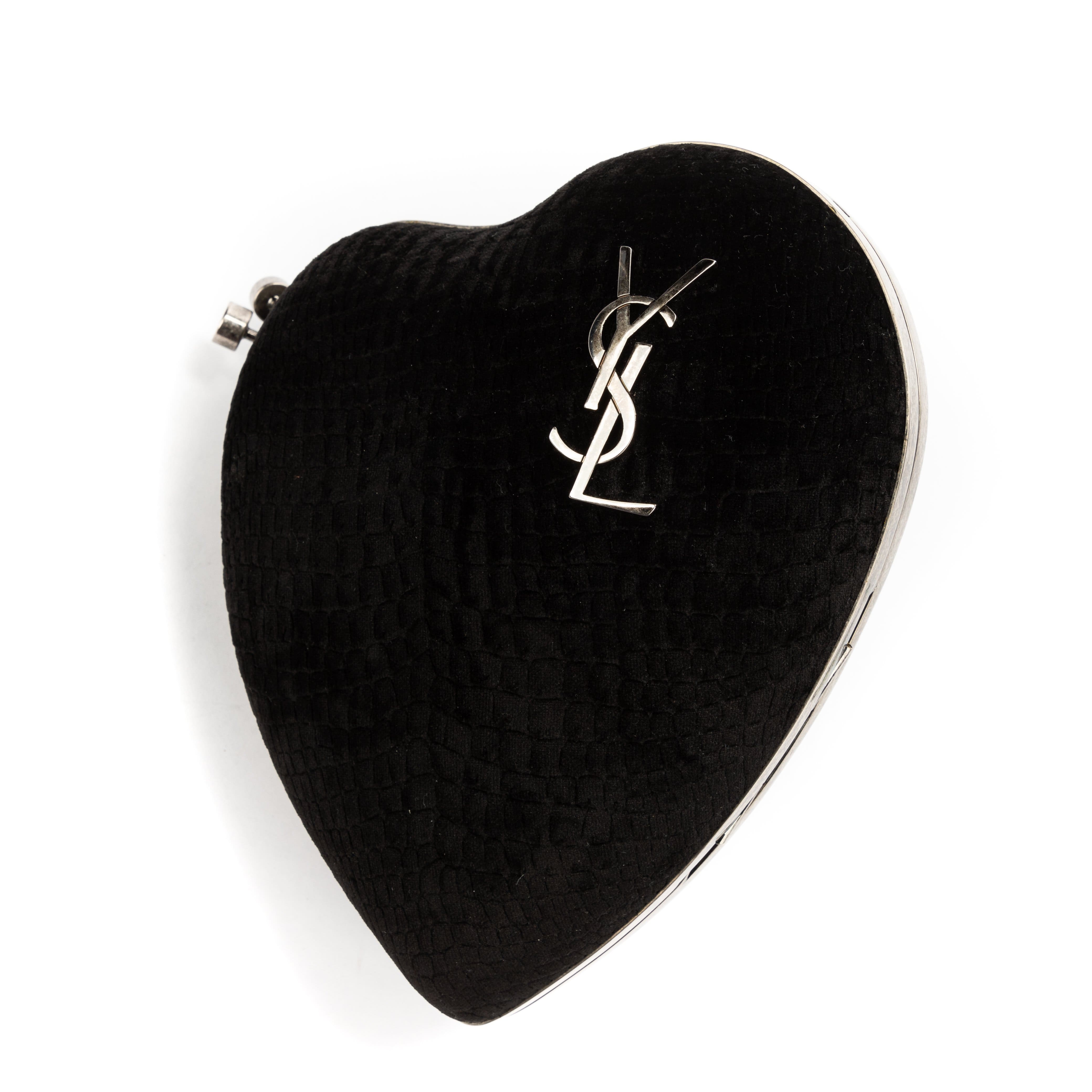 Yves Saint Laurent Yves Saint Laurent Love Heart Black Velvet Bag - AWL1956