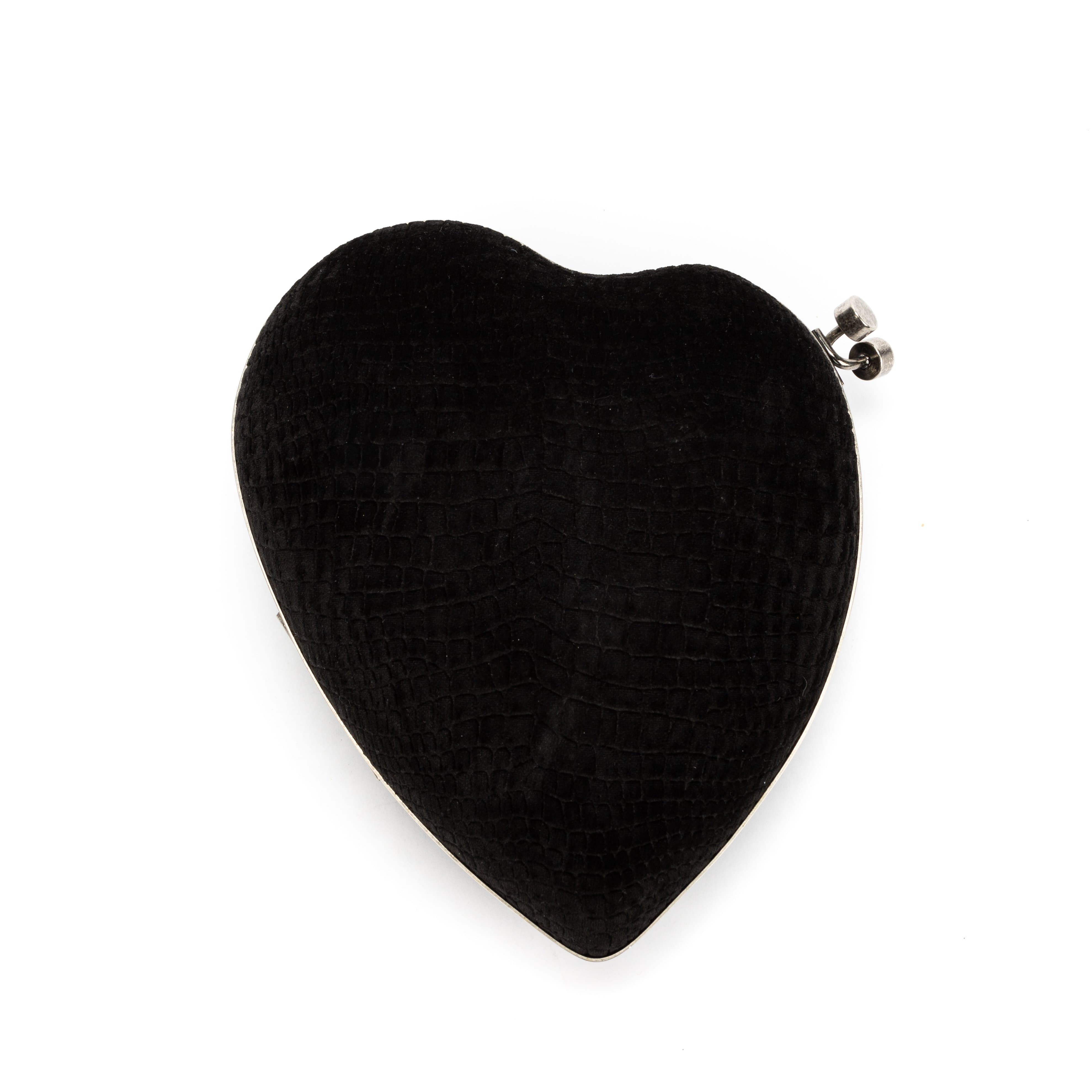 Yves Saint Laurent Yves Saint Laurent Love Heart Black Velvet Bag - AWL1956