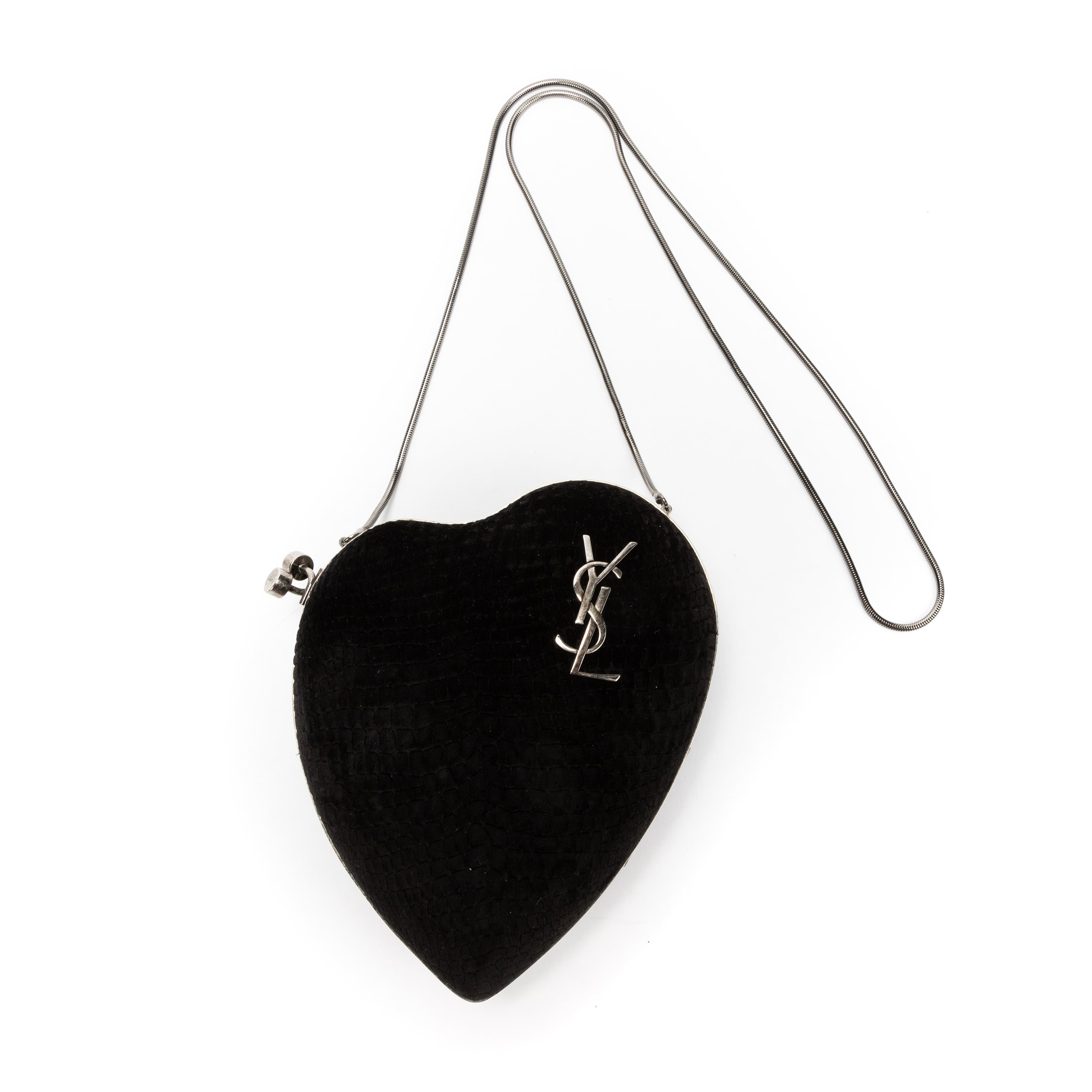 Yves Saint Laurent Yves Saint Laurent Love Heart Black Velvet Bag - AWL1956