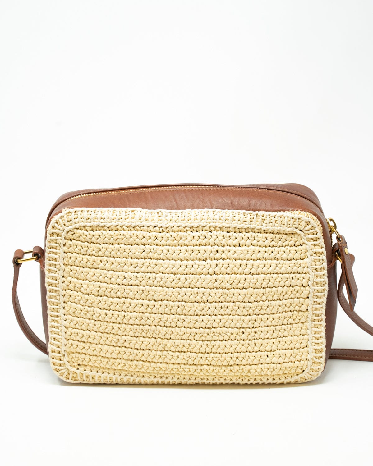 Yves Saint Laurent Yves Saint-Laurent Raffia and Leather Lou Camera Crossbody Bag - AAT8353