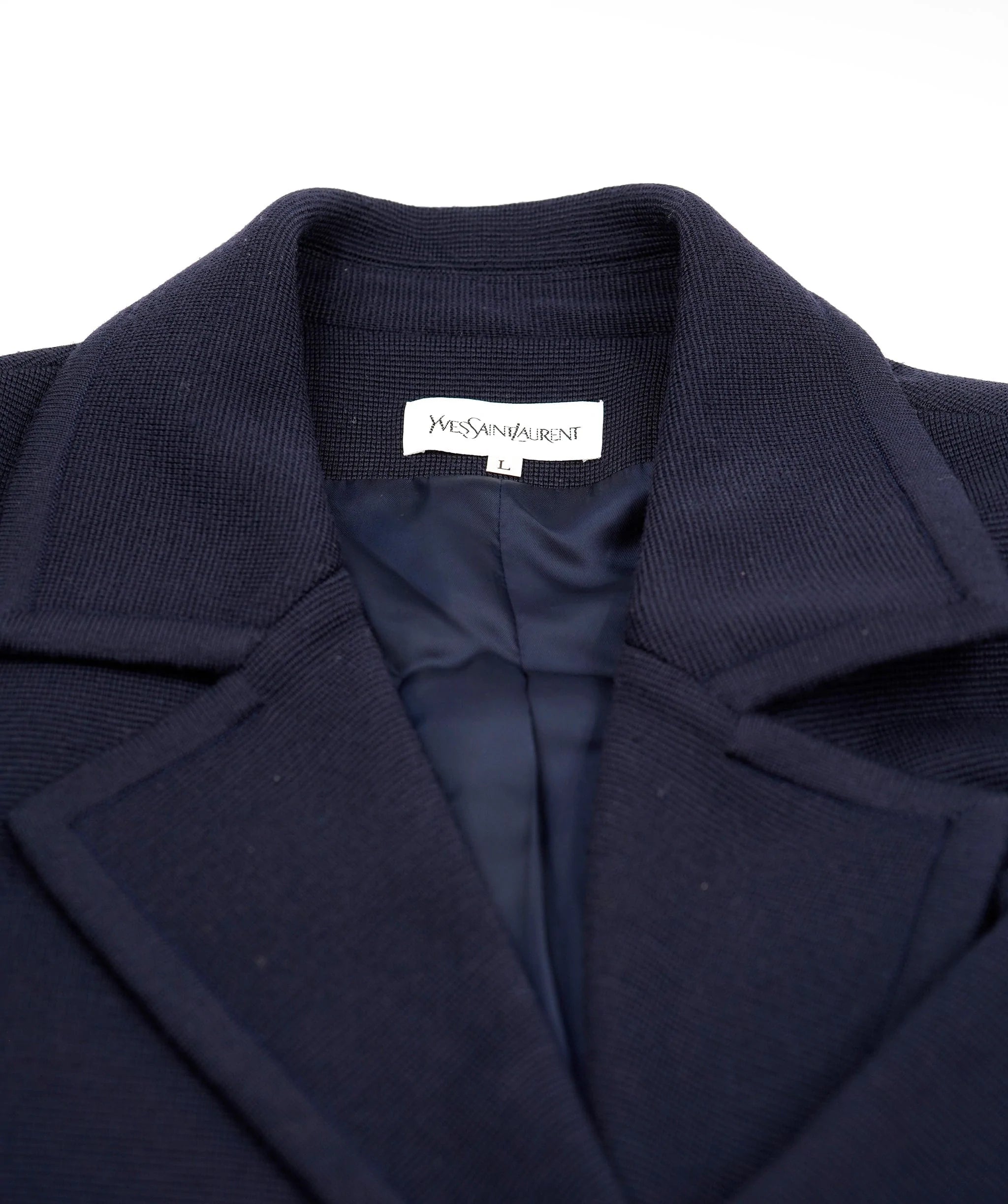 Yves Saint Laurent YSL Knit Coat Navy ASL5419