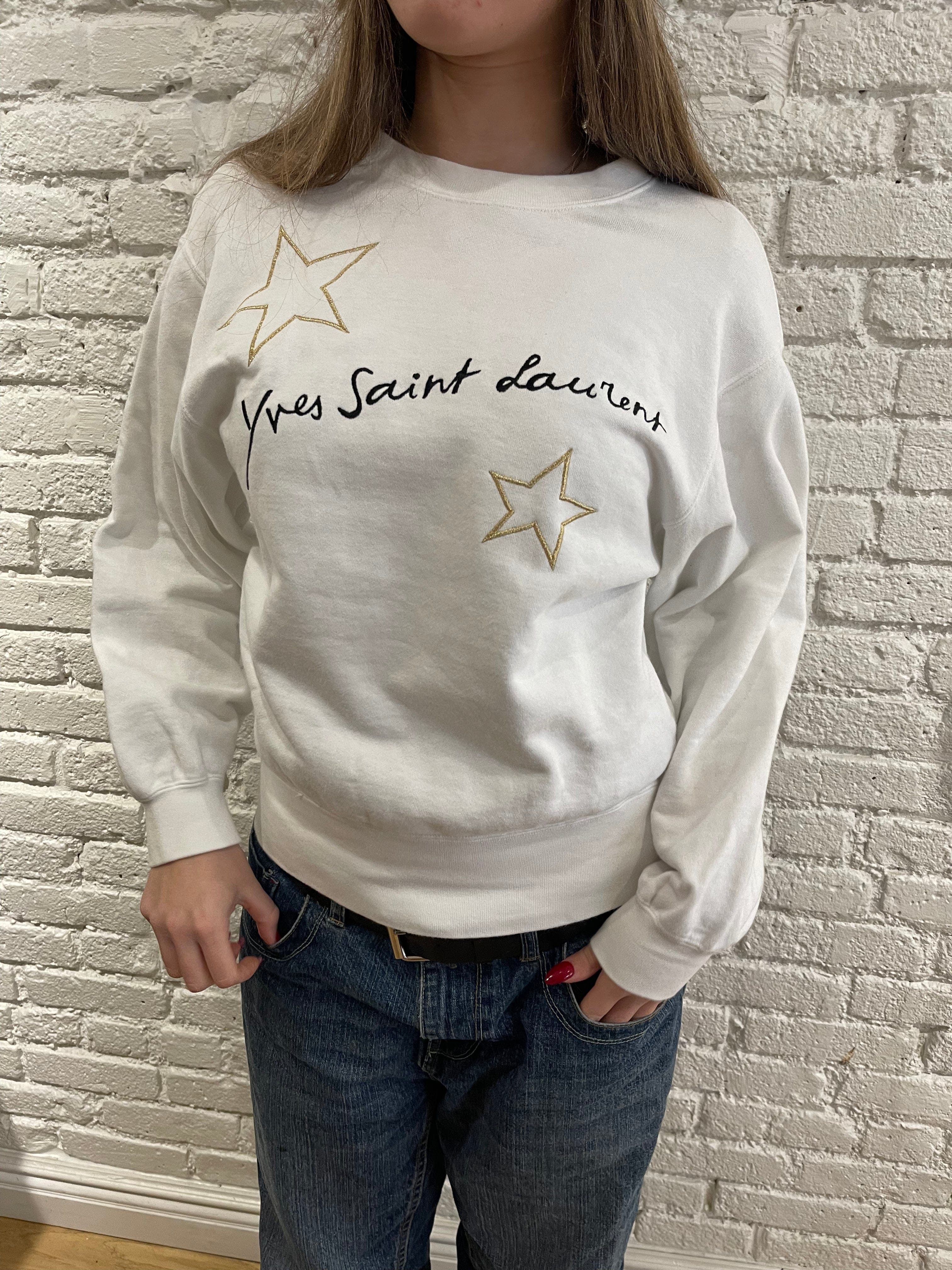 Yves Saint Laurent YSL Logo Sweatshirt White ASL5985