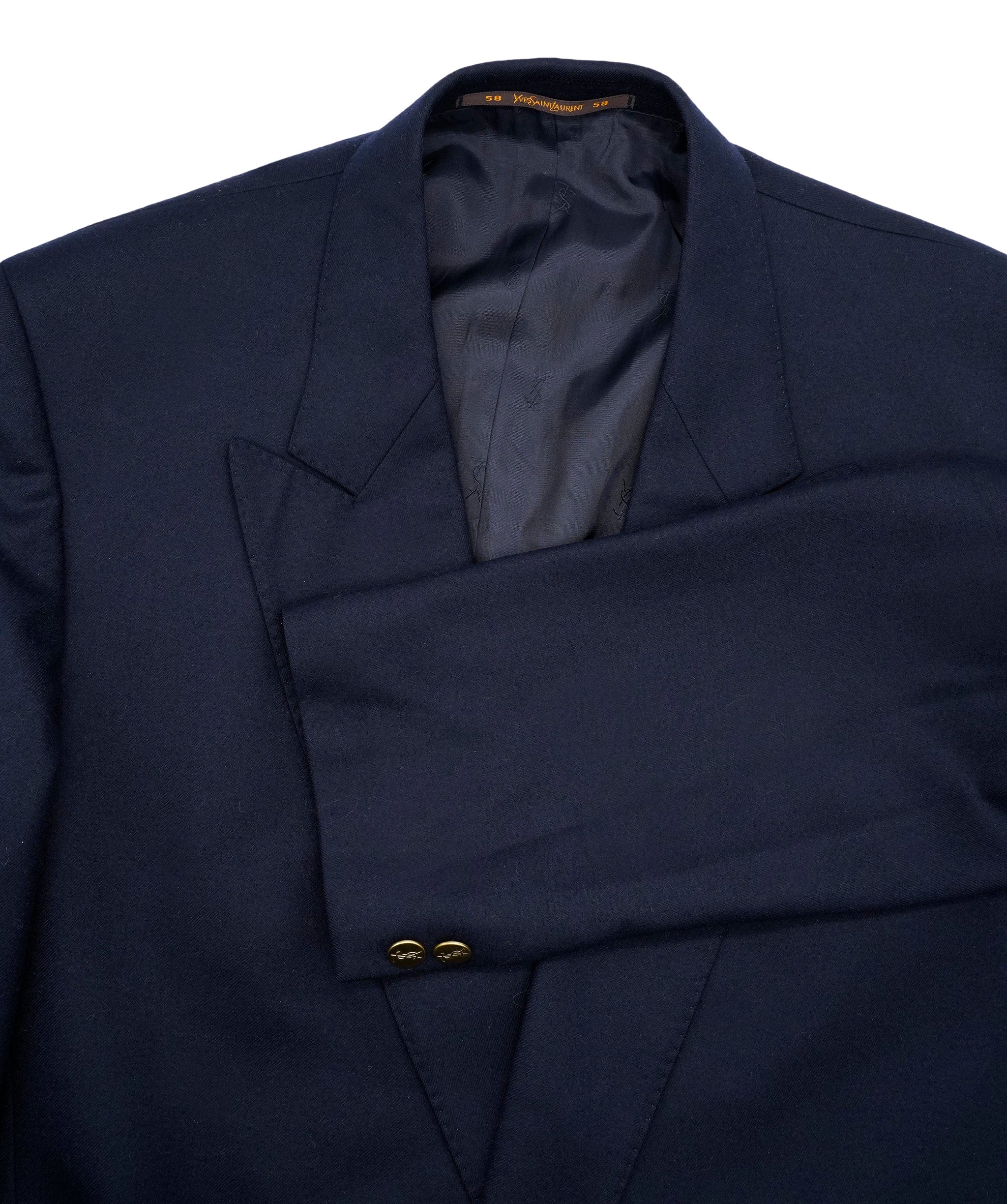 Yves Saint Laurent Yves Saint Laurent Men's Blazer UK 58 Double Breasted Navy Blue ASL6464